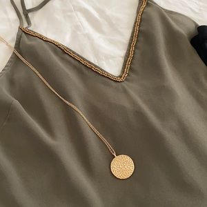 🌸Sheer olive green top